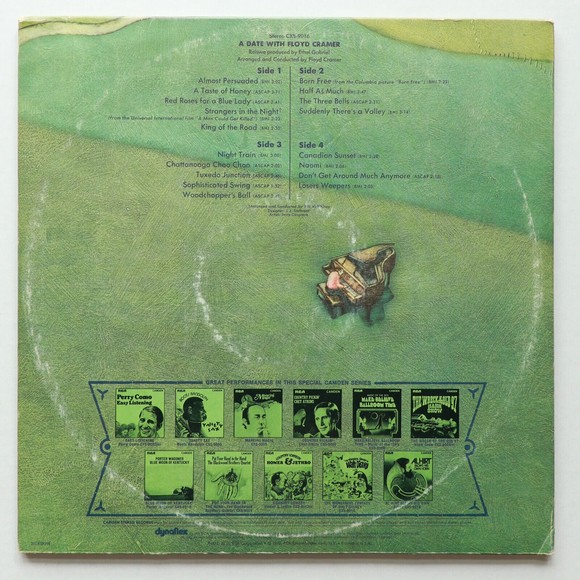 Floyd Cramer – A Date With Floyd Cramer - RCA Camden CXS-9016 - 1972 12" LP - Picture 2 of 12